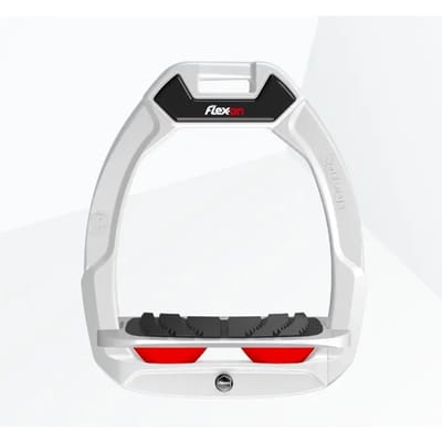 Veiligheidsequitation stijgbeugels Ingelend Grip Wit/Grijs/Rood Flex-On Safe-On