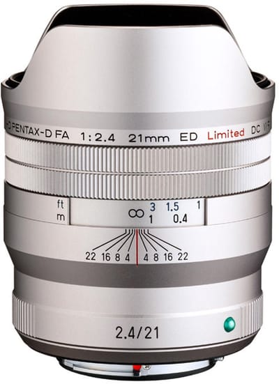 Pentax 21mm F2.4 ED HD D-FA Limited DC WR Zilver K-Mount