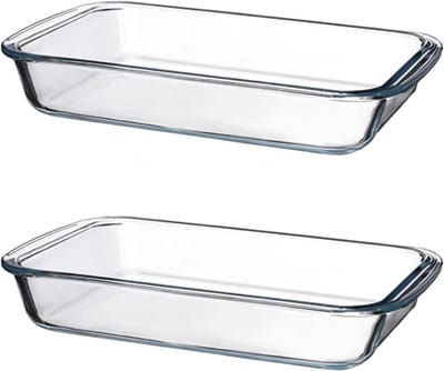 Glas Bakvorm - Oven Schaal - Cakes Bakken - Hittebestendig Borosilicaat - 1L 1.6L - Transparant