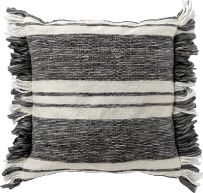 Dutch Decor EDGAR - sierkussen 45x45 cm - streepdessin - duurzaam - Charcoal Gray - antraciet, wit - Inclusief binnenkussen - Luxe kussens voor woonkamer & bank