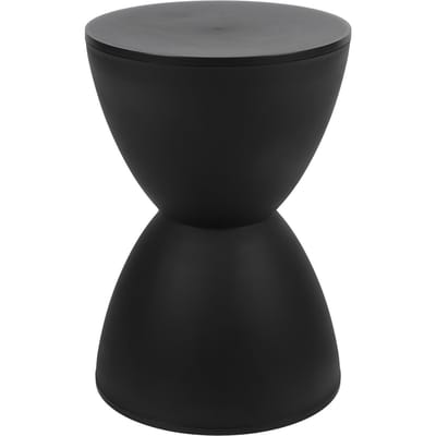 Moderne Zandloper Vormige Kruk Ronde Bijzettafel Kruk voor Schoenen Wisselen Thuisgebruik 43x30cm Zwart zwart