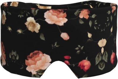 Slaapmasker met Oordopjes - Oogmasker Reizen - Comfortabel Slapen - Dubbelzijdig Bedruk - 68 x 11 cm - Bloemenprint
