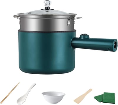 Compacte Elektrische Mini Kookpan 1.8L Anti-Aanbak - Inclusief Stoominzet & Accessoires
