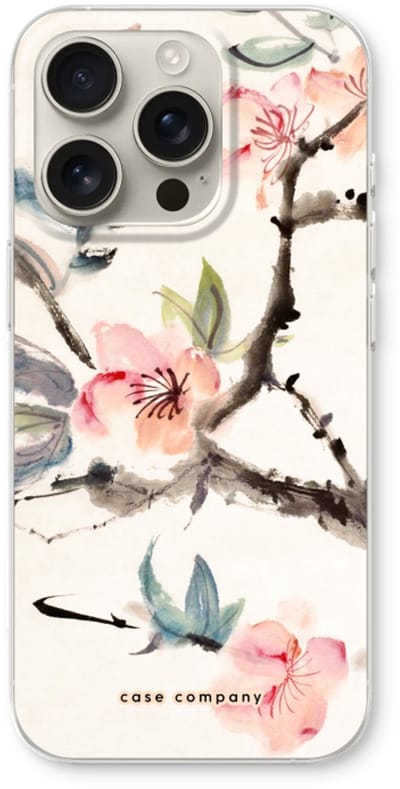 Case Company® - Hoesje geschikt voor iPhone 16 Pro hoesje - Japanse bloemen - Soft Cover Telefoonhoesje - Bescherming aan alle Kanten en Schermrand