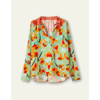Oilily Bamboo Blouse - Lange Mouwen - Blouses - Viscose - Dames - Regular Fit - Blauw - 36