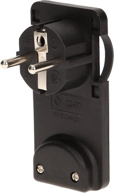 Platte stekker - 230V - 90 graden