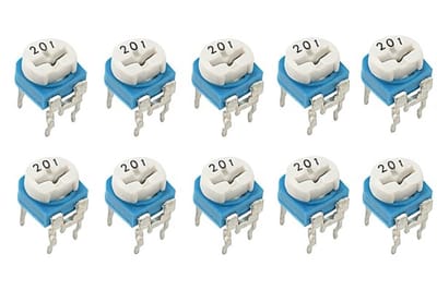 Weerstand regelbaar 200 Ohm RM-065 Trimpot Trimmer Potentiometer 10-stuks RM065-201