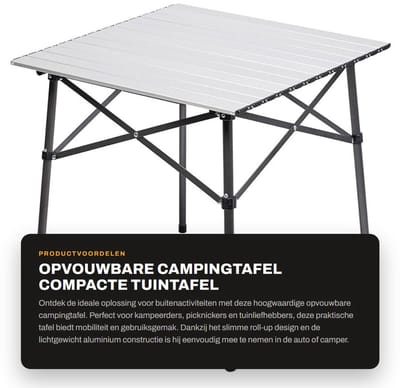 Dailygoods- Campingtafel Lichtgewicht - Opvouwbaar - Compact - Draagbaar - Aluminium - Voor 4 Personen - Tuin Tafel