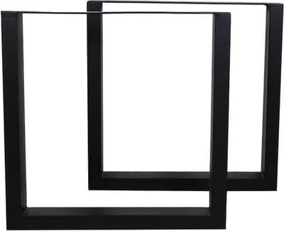 HSM Collection-Tafelpoot Model U S/2-70x10x69 (10x5)-Zwart-Metaal