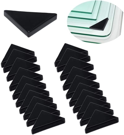 NTH products- Hoekbeschermers - 20 Stuks - Driedubbel Gehoekte Tafel Hoekbeschermers - Zwarte Plastic - Bescherming Glas/Spiegel - Herbruikbaar - Hoekbescherming