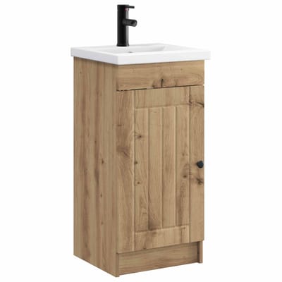 vidaXL - Badkamer - Vanity - met - Wastafel - Artisanaal - eiken - 42 - x - 40 - x - 84,5 - cm
