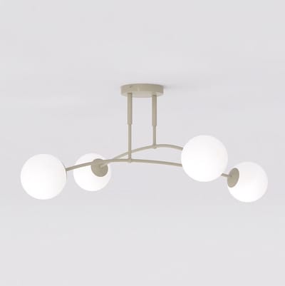 EMIBIG LIGHTING Pregos-plafondlamp, beige, Ø 60 cm, 4-lamps, metaal/glas