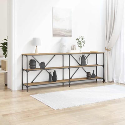 vidaXL - Wandtafel - Ambachtelijk - Eiken - 200 - x - 30 - x - 75 - cm - Bewerkt - hout