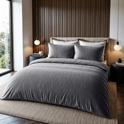 Sleeptime Dekbedovertrek Velvet Cartier Antraciet - Eenpersoons 140 x 200/220 cm + 1 kussensloop