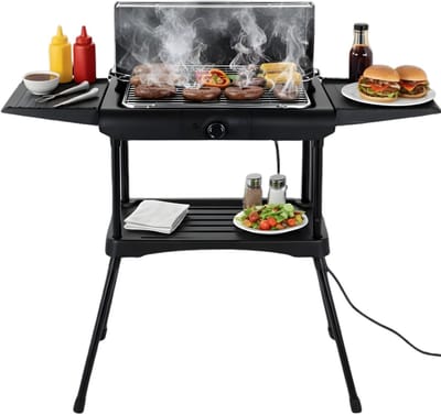 Lomera Elektrische Barbecue Staand - Elektrische Barbecue met Onderstel - Elektrische Barbecue op Voet - Elektrische Barbecue Balkon - Elektrische Barbecue Camping - Elektrische BBQ Staand - Staande Elektrische Barbecue