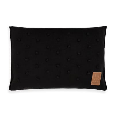 Knit Factory Noa Sierkussen - Rechthoekig kussen - Kussen woonkamer - Bank kussen - Decoratie kussen - Zwart - 60x40 cm - Kussenhoes inclusief kussenvulling