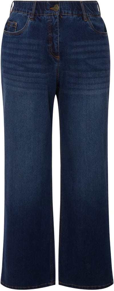 Ulla Popken - Dames - Jeans Mary wijde pijp 5-pocketmodel - Blauw denim - Maat 42