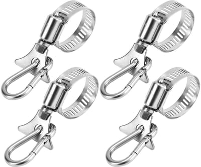 Allecto - Vlaggenmastringen - Verstelbare klemmen - Roestvrij staal - 4 Stuks - Voor buitengebruik - 1,5-3,3cm