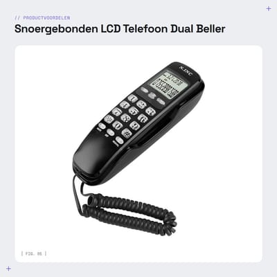 Dailygoods- Wandtelefoon Snoergebonden - Lcd Display - Dual Beller Id