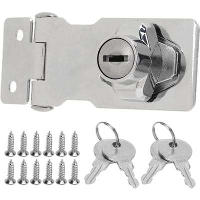 2 Paquets 2.5in Cadenas à Moraillon à Clé Bouton Rotatif Alliage de Zinc Loquet de Sécurité pour Tiroirs Boîte aux Lettres Portes de Placard white