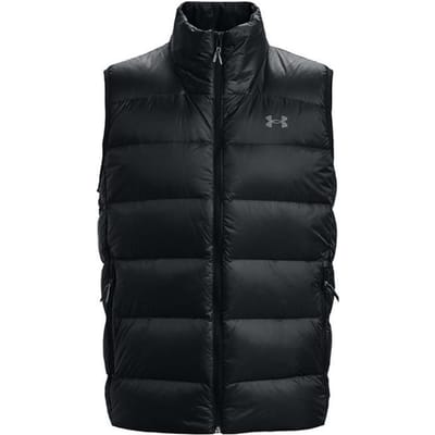 Under Armour Effen Kleur Logo Print Rits Duckdown Opstaande Kraag Mouwloos Vest Heren vesten Zwart 1372650-001 M black