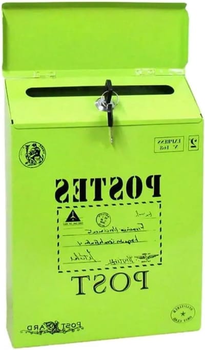 Brievenbus van ijzer - Postbus muur - Post ontvangen - Wandmontage met slot - 30 x 23 x 6 cm
