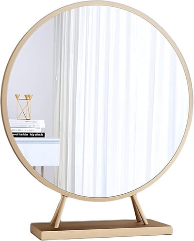 Make-up Spiegel - Kaptafel Spiegel - Schoonheidsroutine - 360 Graden Draaibaar - 30 cm Rond - Goud