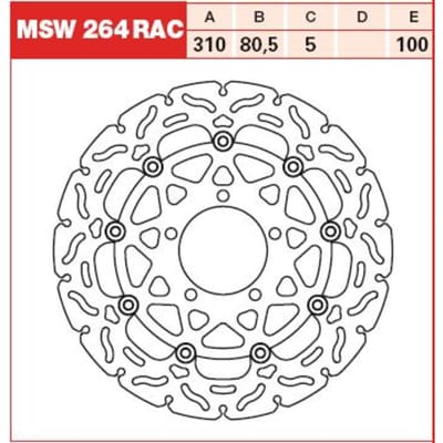Remschijf TRW MSW264RAC, 1 Stuk