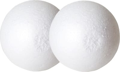 Gerimport Piepschuim ballen/bollen- 2x - D15 cm - wit - DIY hobby/decoratie bal