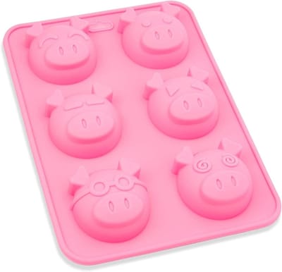 Siliconen Vorm Varkens - Muffinvorm Cupcake - Bakken Decoreren - 6 Caviteiten - 23 x 17 x 3 cm - Roze