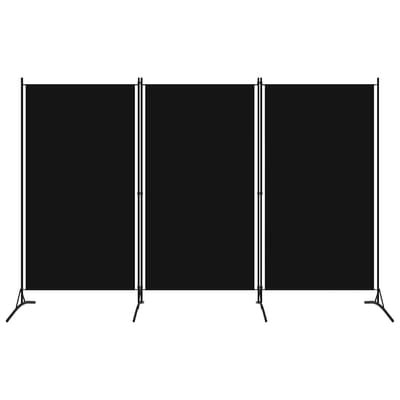 vidaXL - Kamerscherm - met - 3 - panelen - 260x180 - cm - zwart