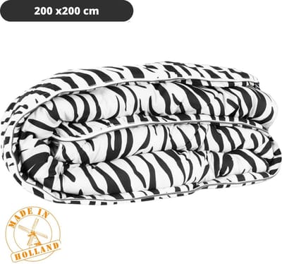 zebra dekbed zonder overtrek | 200x200 cm - Bedrukt dekbed - Gekleurd dekbed - Dekbed met print - Wasbaar hoesloos dekbed - All year zomerdekbed & winterdekbed