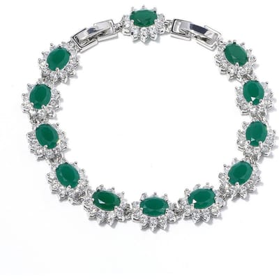 Bracelet Zircon Coloré de Luxe Léger pour Femmes Explosions en Europe et aux États-Unis Bracelet Coloré. gray