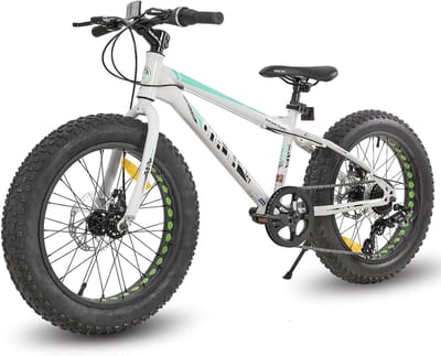 Kinder Mountainbike - Fatbike Kinder - Buiten Avontuur - Brede All-Terrain Banden - 20 Inch - Wit