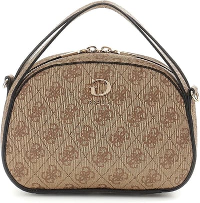 Schoudertas Dames - Handtas Crossbody - Dagelijks Gebruik - Logopatroon - 21 x 15 x 8 cm - Lichtbruin