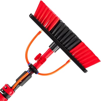 DnA® Telescopische Wasborstel - Telescopische Raamwisser - Uitschuifbare Wasborstel - Zwart/Rood - 29cm x 10cm x 124cm