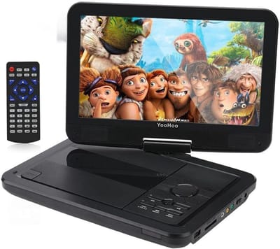 Draagbare dvd-speler - Scherm speler - Reizen met kinderen - 270 graden draaibaar scherm - 125 inch - Zwart