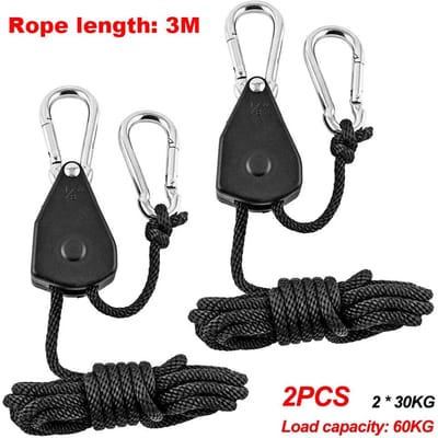 4 stuks Verstelbare 8 inch Versterkte Hangers Hangende Ratel voor Tent Kweek Plant Lamp Touwratel Hanger Katrolhaak