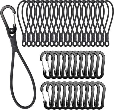 Set van 20 Elastische Bungee Touwen met Haakjes - Korte Bungee Riemen voor Camping, Tent en Zeilbevestigingen