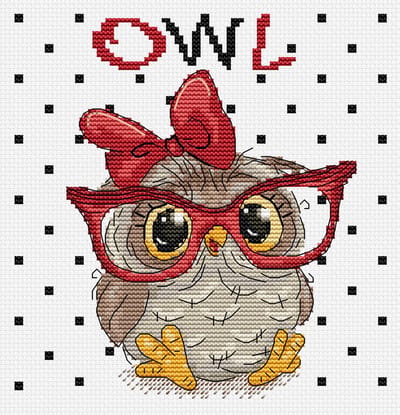 Luca-S The Owl with Glasses borduren (pakket) B1403