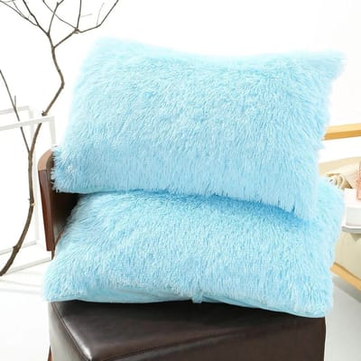 1 housse de coussin en fourrure douce et pelucheuse, taie d'oreiller, décoration classique pour la maison, 50 x 70 cm 50x70cm de l’eau bleue