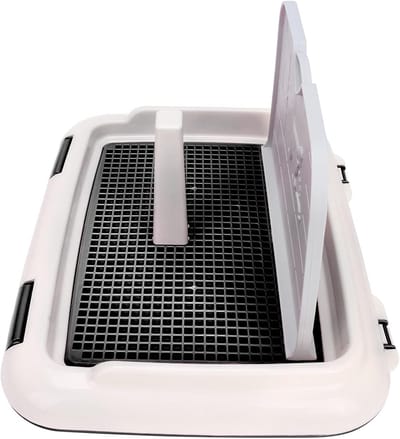 Hondenpotje Houder - Zindelijkheidstraining Tray met Muurhoes - Indoor Toilet voor Kleine en Middelgrote Honden 183x139x93in zwart