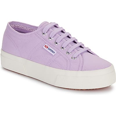 Lage sneakers met veters en plateauzool