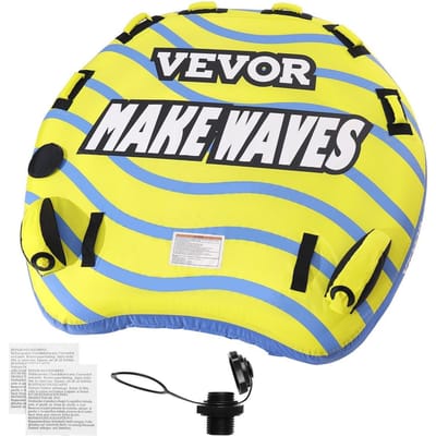 Trekbare Buis voor Bootvaren, 1-3 Personen Opblaasbare Trekbare Buis met Bumper Vinnen, 510 lbs Watersport Trekbare Buisen voor Boten om te Trekken, Volledige Nylon Hoes,