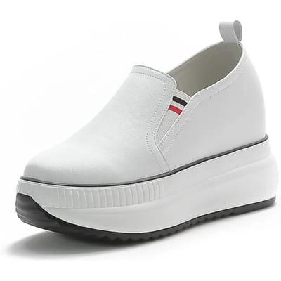 Nieuwe Echt Lederen Platform Wedge Sneakers Dames Mode Dikke Zool Sneakers Casual Schoenen Dames Verhogende Gevulkaniseerde Schoenen 38