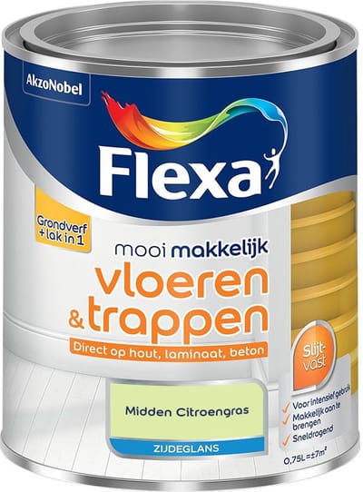 Flexa - Mooi Makkelijk Vloeren & Trappen Zijdeglans - Midden Citroengras - Mengverf - 750 Ml