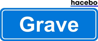 Hacebo - Plaatsnaam Sticker - 29x10 CM - Grave sticker - Verkeersborden sticker - grappige cadeaus - Grave