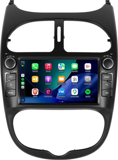 CarPlay autoradio geschikt voor Peugeot 206 | 2000 t/m 2008 | Android 13 | Draadloos Apple CarPlay & Android Auto | 2GB + 32GB | QuadCore processor | Denago DNG-6447 | 2025 model | 2000 2001 2002 2003 2004 2005 2006 2007 2008 | Bluetooth & Wifi