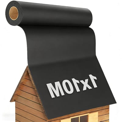 EPDM Dakfolie - Zelfklevende Rubber - Waterdicht Maken - 10 Jaar Levensduur - 1x10 Meter - Zwart