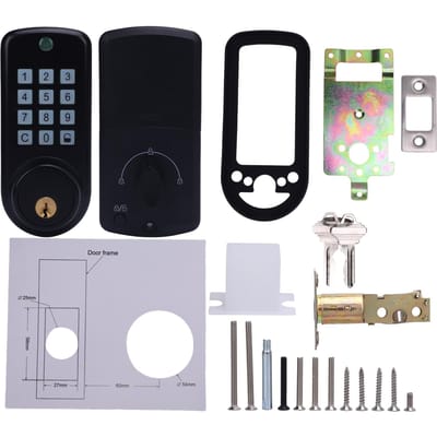 Smart Lock Sleutelloze Toegang Deurslot Wachtwoord Mechanische Sleutel 2 Ontgrendelingsmethoden Automatisch Elektronisch black